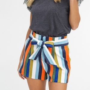 Ramona Multi Stripe Corduroy Shorts